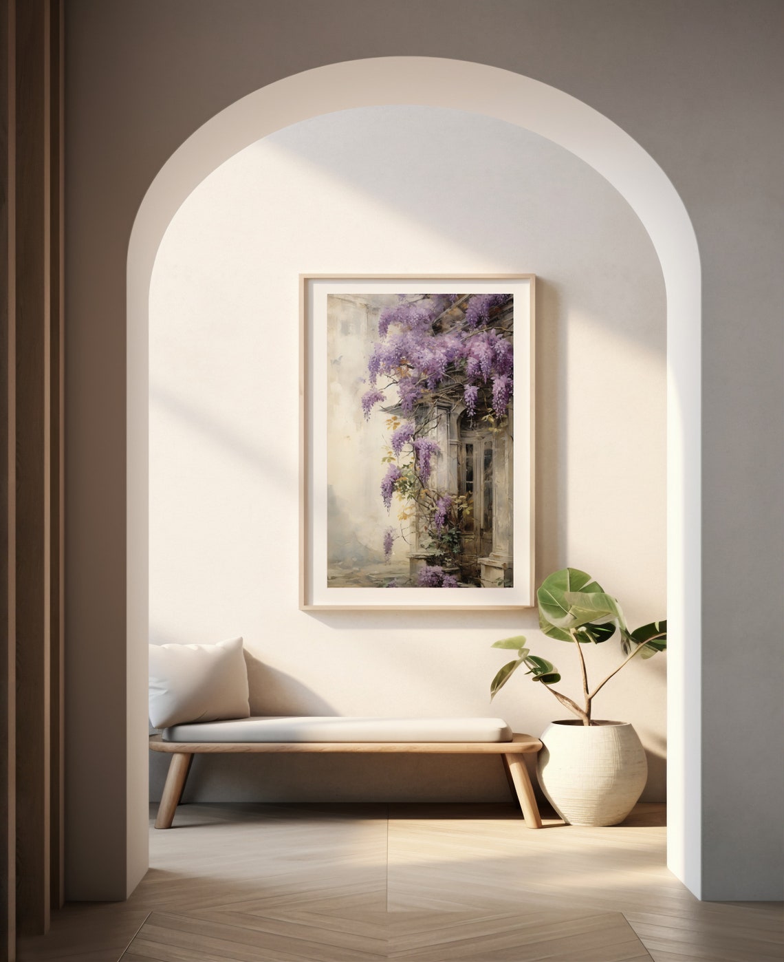 Wisteria Over Old Window Shabby Chic Cottage Floral Wall Poster - Image 2