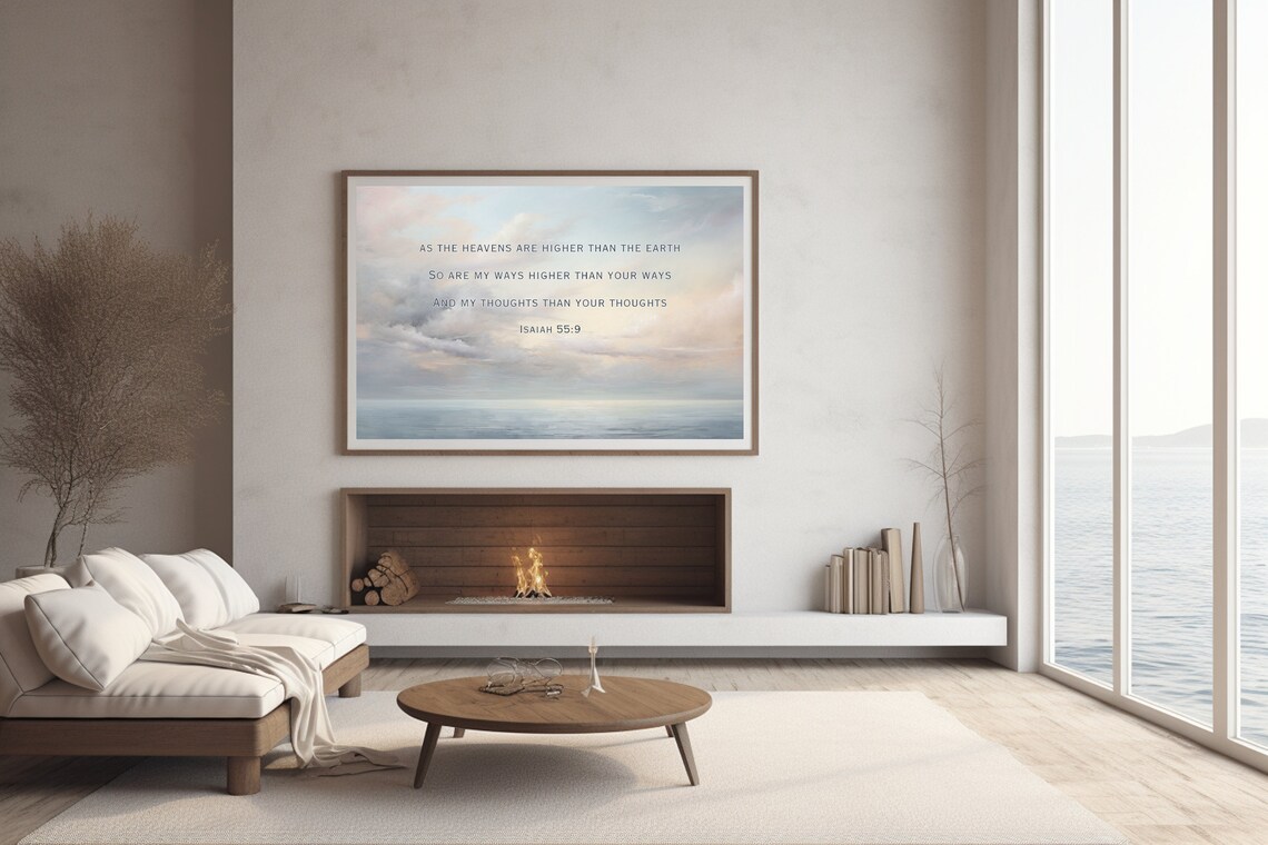 Isaiah 55 My Ways Higher Ocean Sky Scripture Christian Poster - Image 2