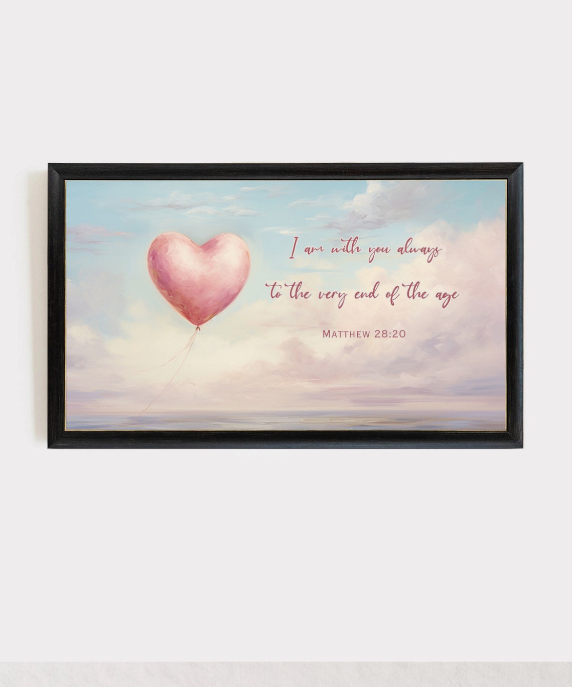 Matthew 28 20 I Am With You Always Heart Balloon Scripture Poster - Image 3