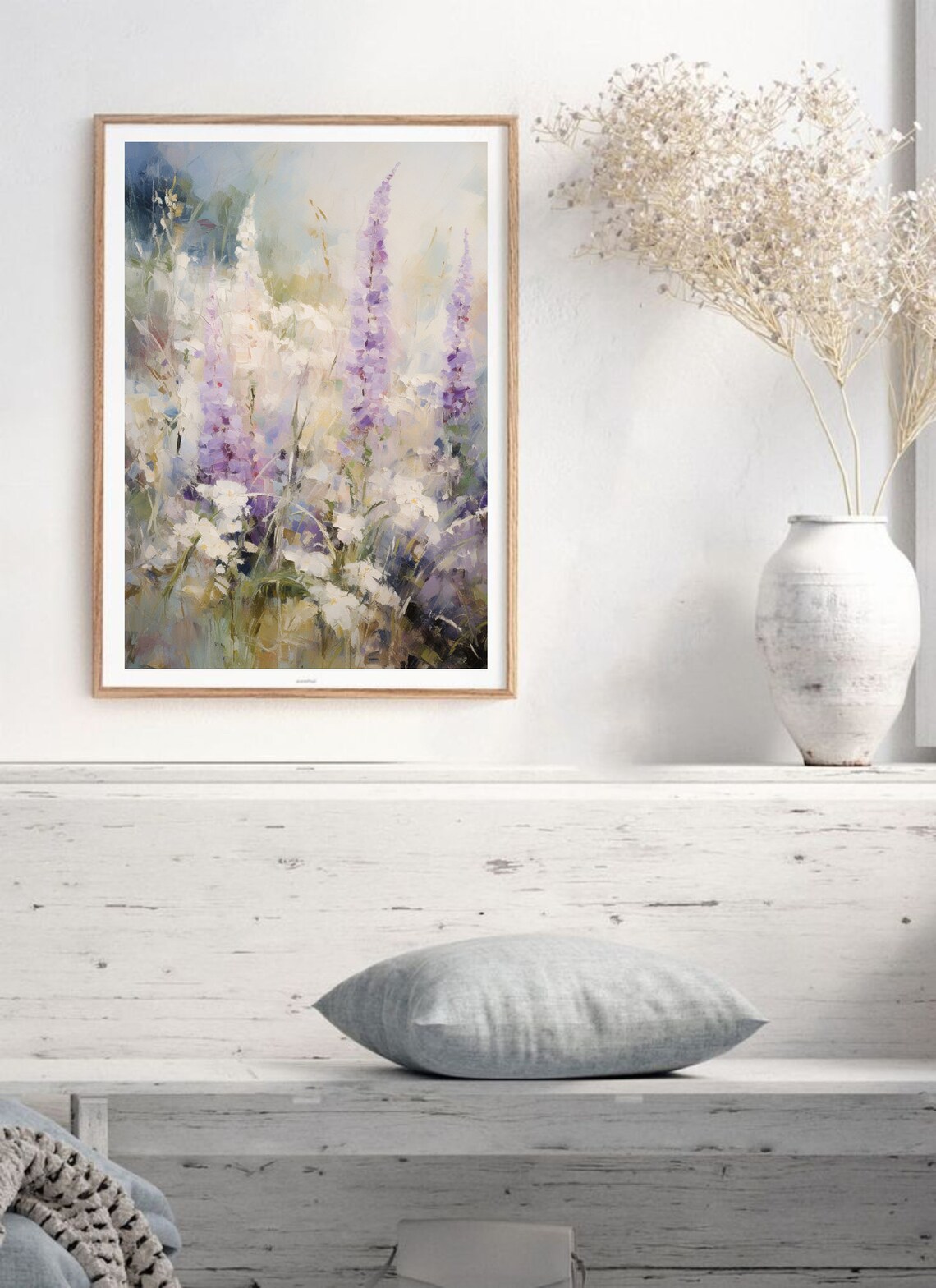 Wildflower Meadow White Daisy Purple Blooms Spring Garden Poster - Image 4