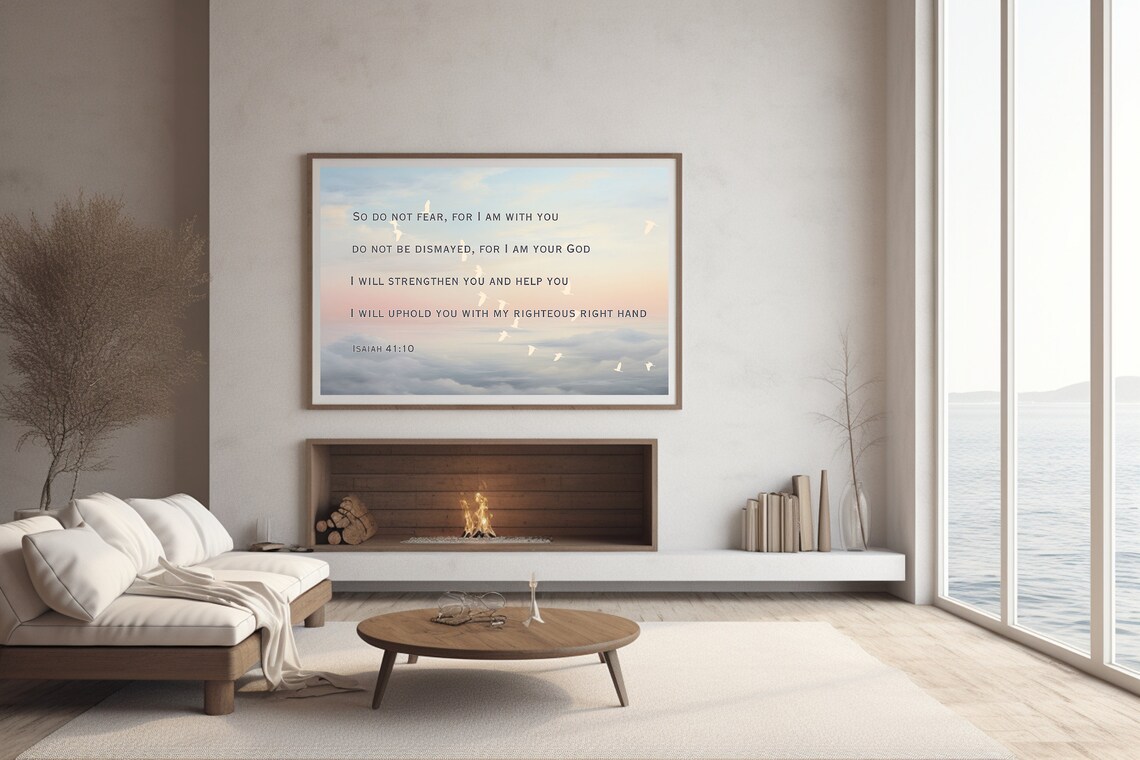 Isaiah 41 10 Do Not Fear Sunrise Birds Christian Scripture Poster - Image 2