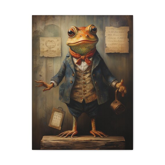 Gentleman Frog In Suit Vintage Whimsical Dapper Animal Poster