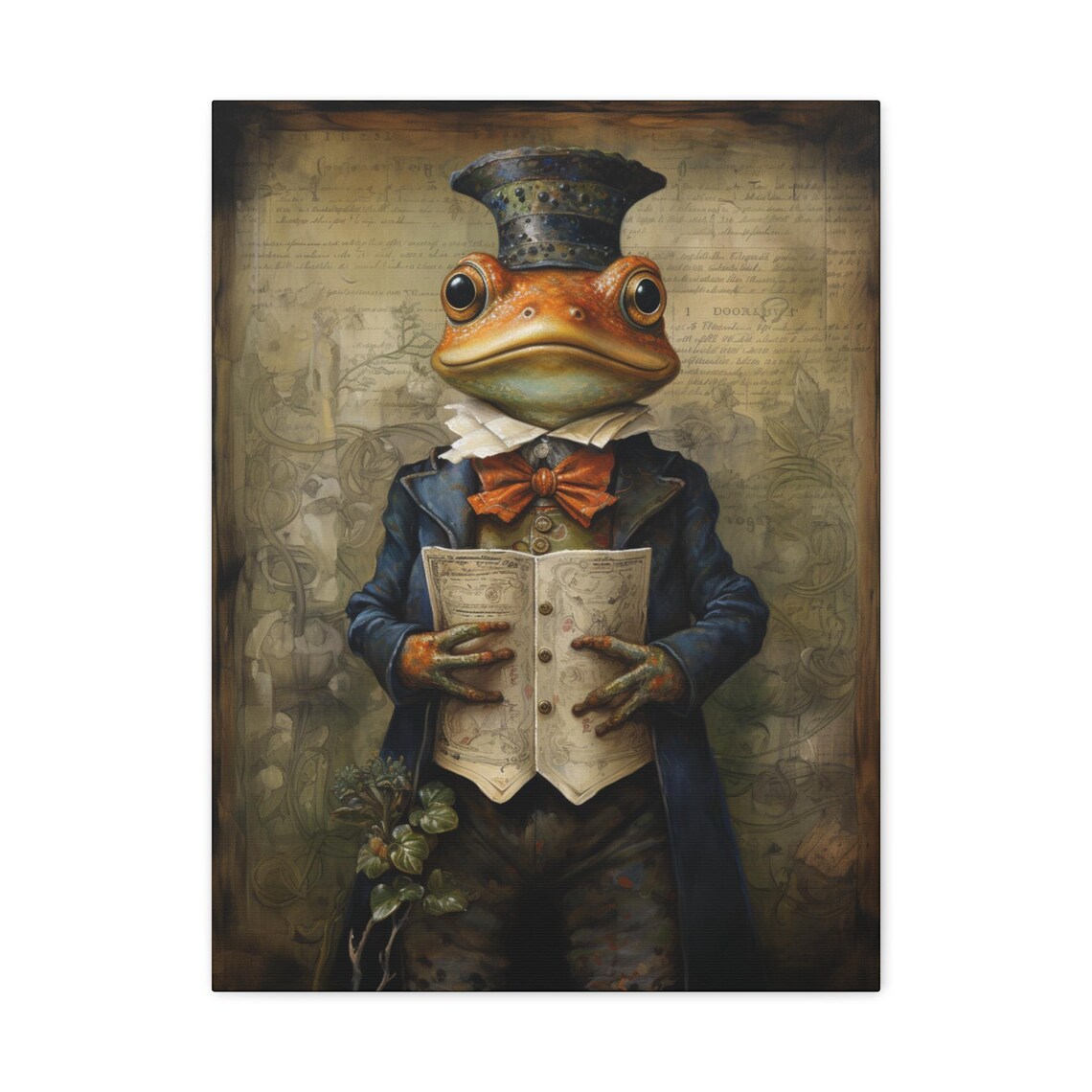 Dapper Victorian Frog Gentleman Vintage Quirky Animal Poster