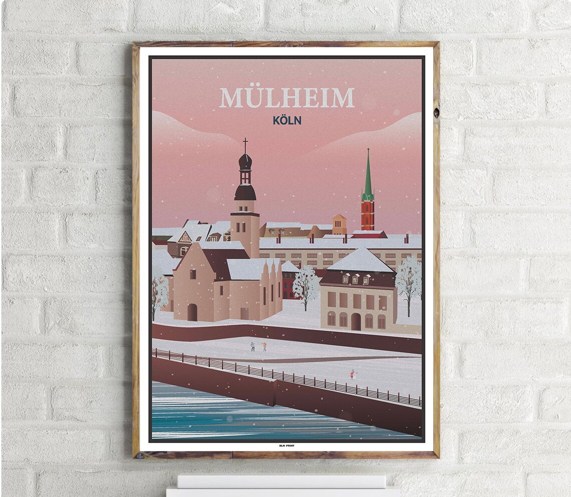 Kln Mlheim Vintage Travel Poster, Travel Poster