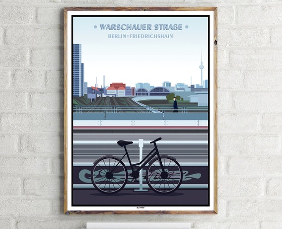 Friedrichshain Warschauer Strae 3 Vintage Travel Poster