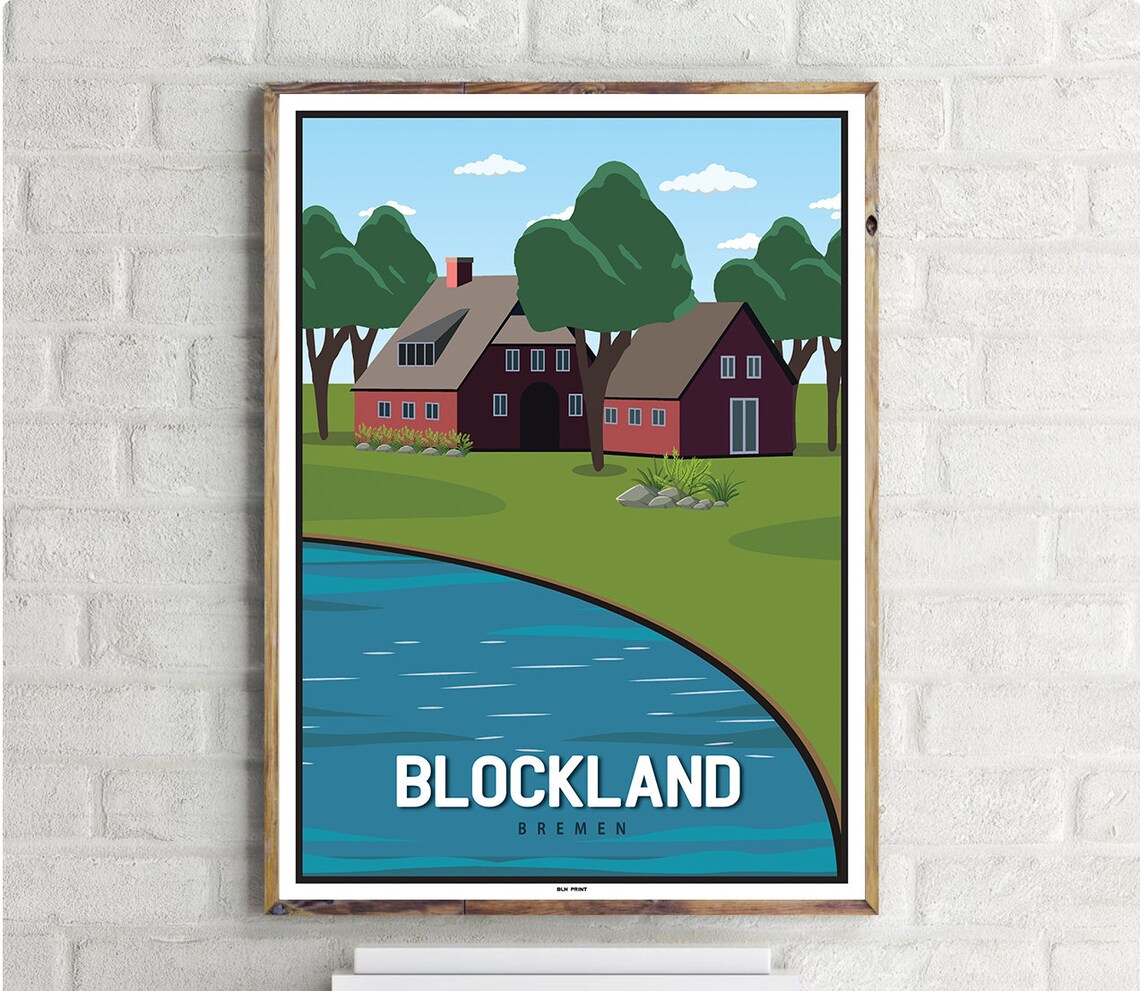 Bremen Blockland Vintage Travel Poster, Art Print