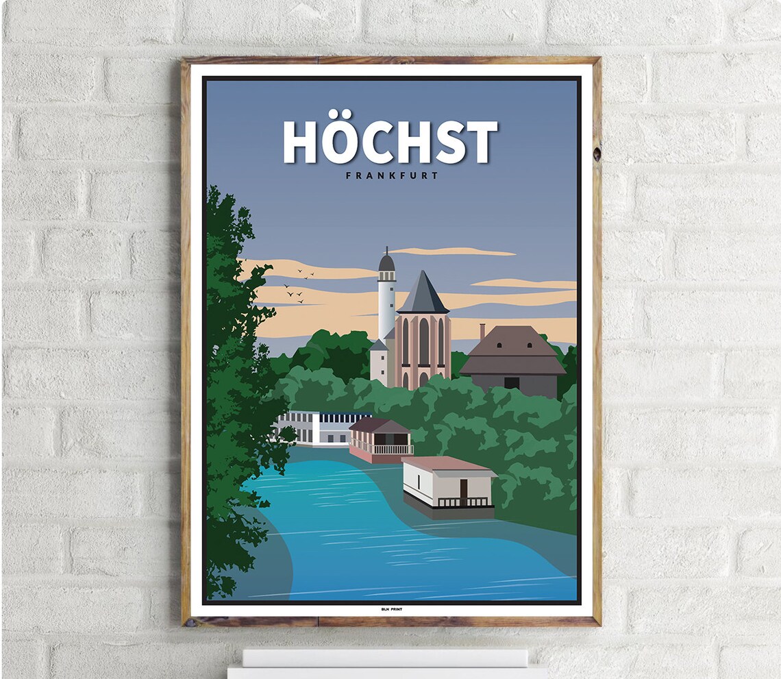Frankfurt Hchst Vintage Travel Poster, Europe