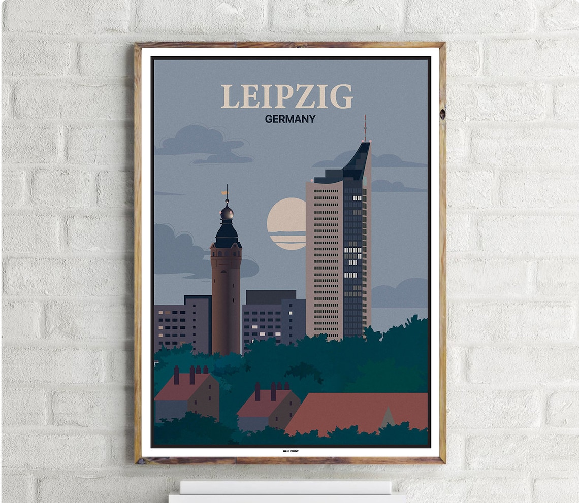 Innenstadt Leipzig Vintage Travel Poster, Travel Poster