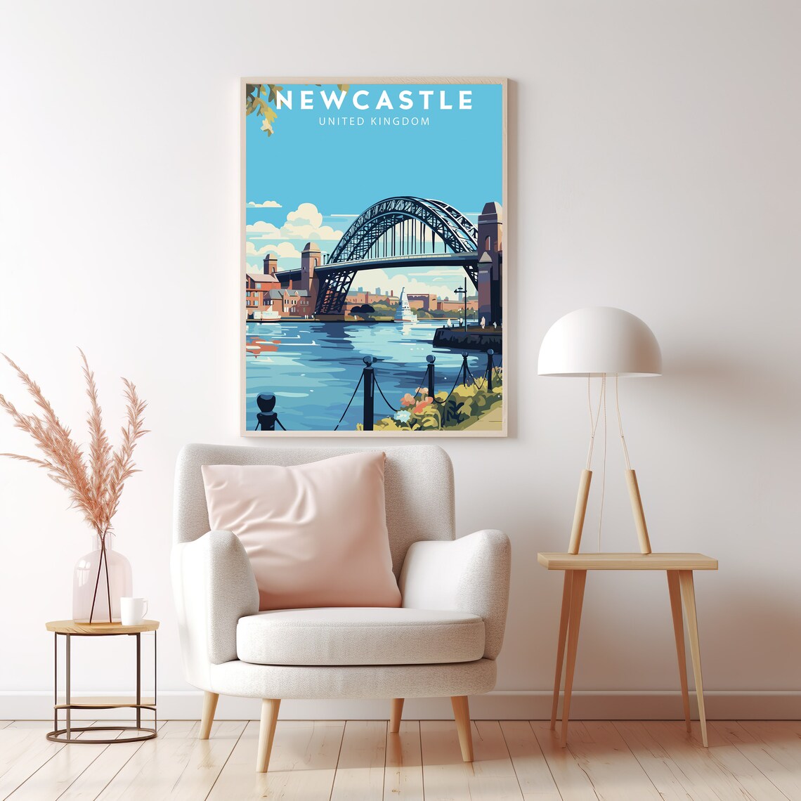 Newcastle United Kingdom Tyne Bridge River Proud Travel Poster - Image 2