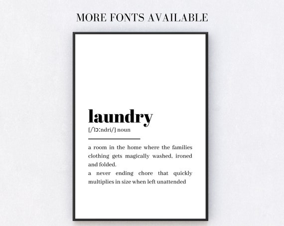 Laundry Definition Minimalist Quote Art Print