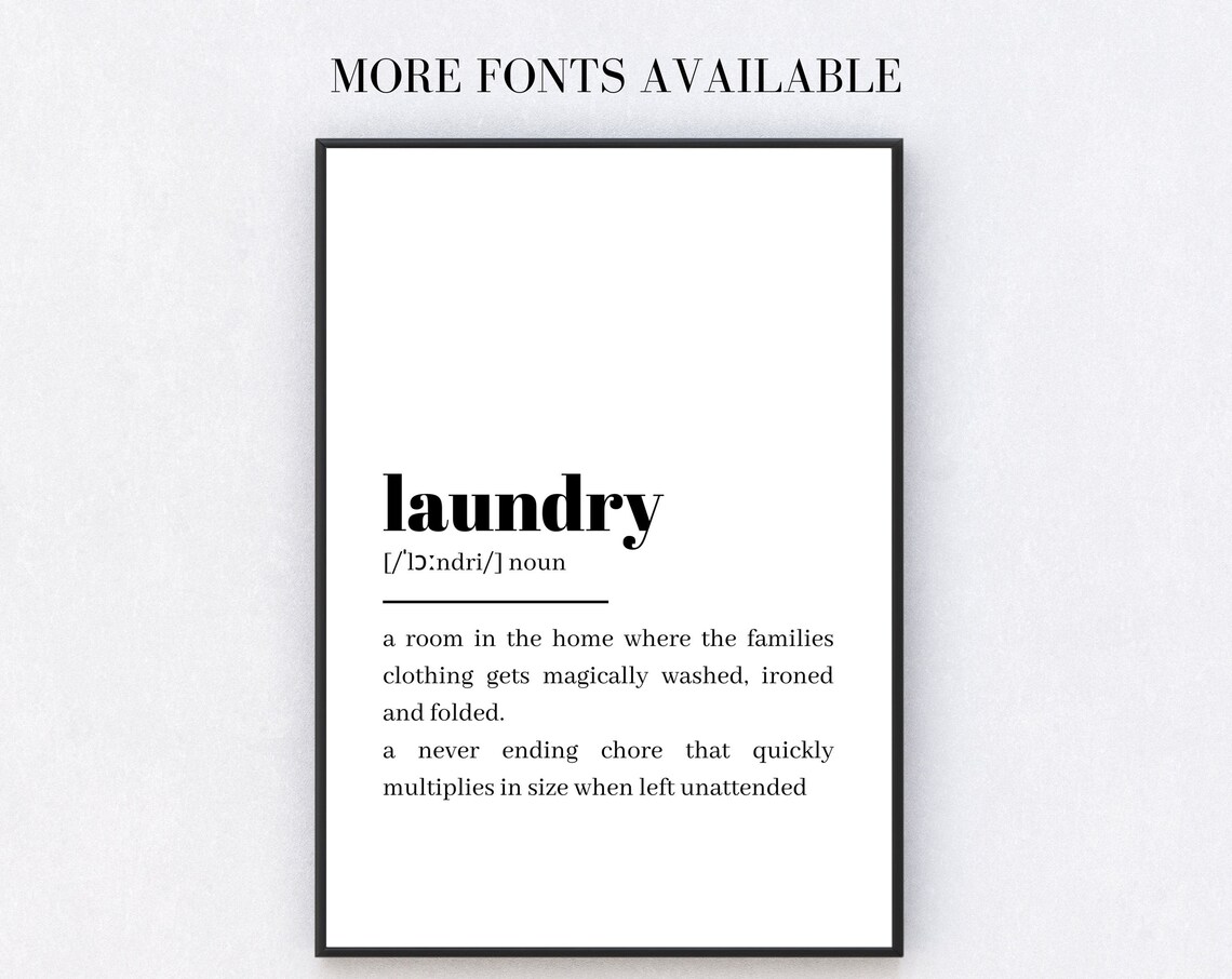 Laundry Definition Minimalist Quote Art Print