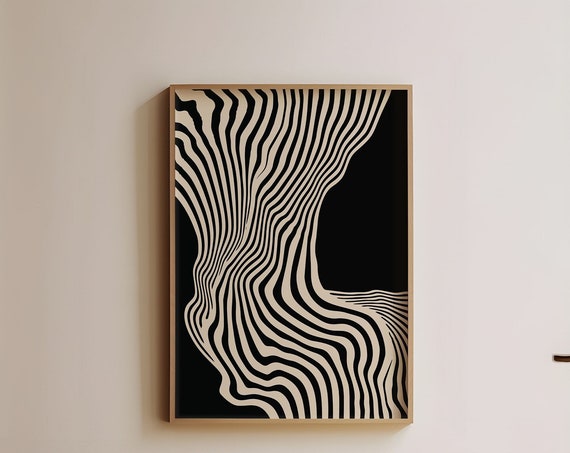 Minimalist Abstract Wavy Line Poster