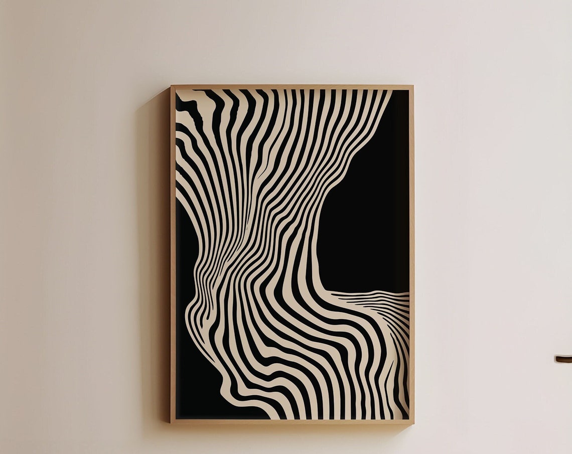 Minimalist Abstract Wavy Line Poster