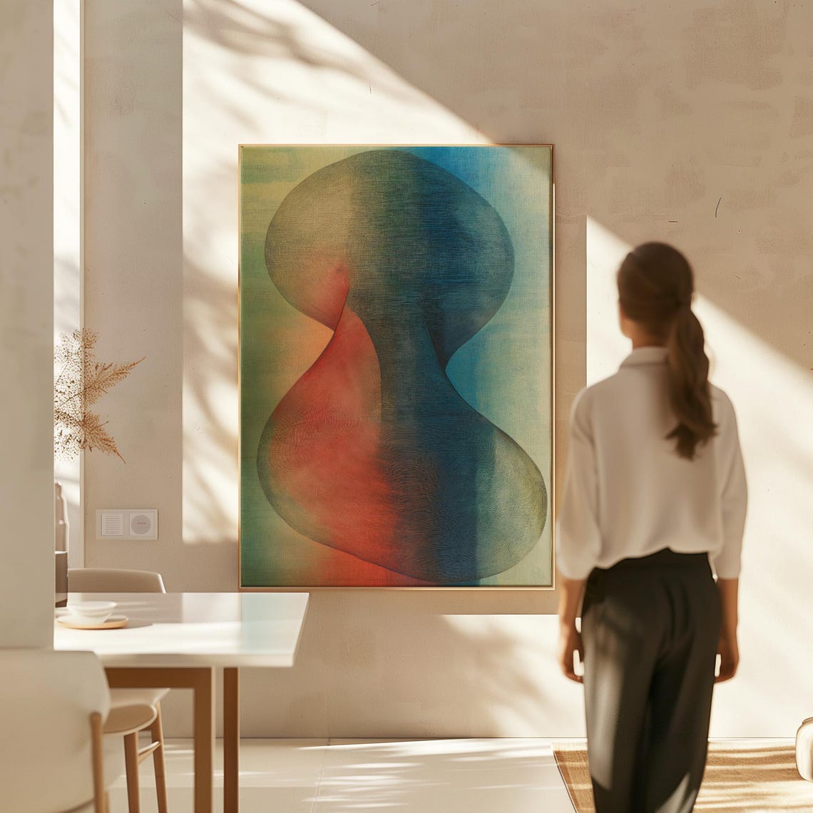Colorful Organic Gradient Abstract Red Blue Green Modern Art Poster