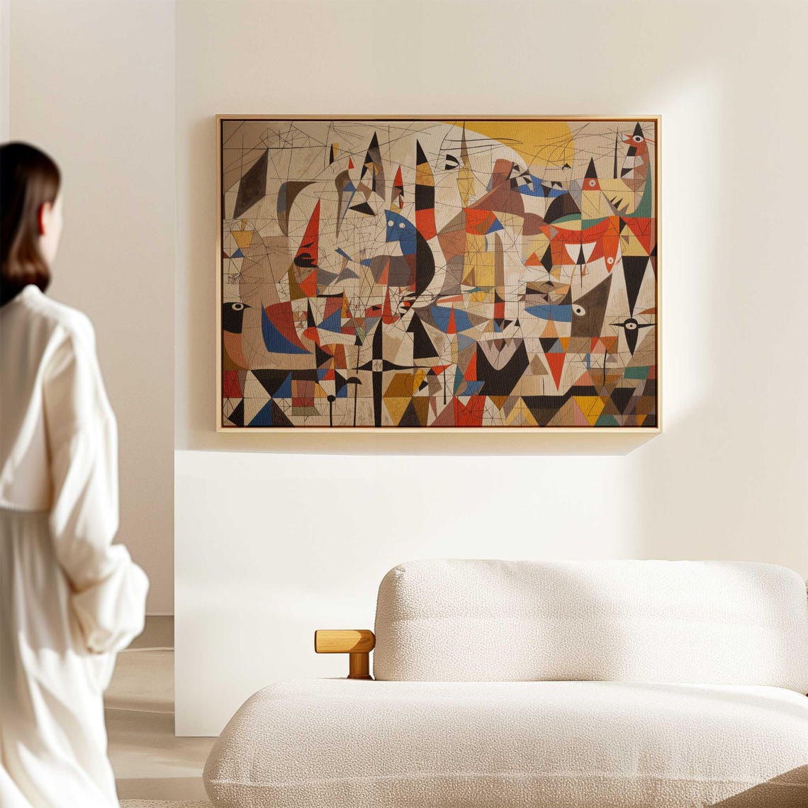 Mid Century Modern Abstract Wall Art Framed Print Above Bedsofa Decor Geometric Modern Wall Art Decor Horizontal Wall Art Framed - Image 2