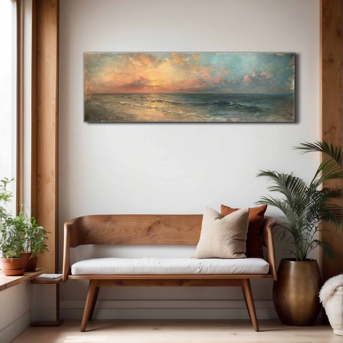 Moody Seascape Vintage Panoramic Wall Art Print - Image 4