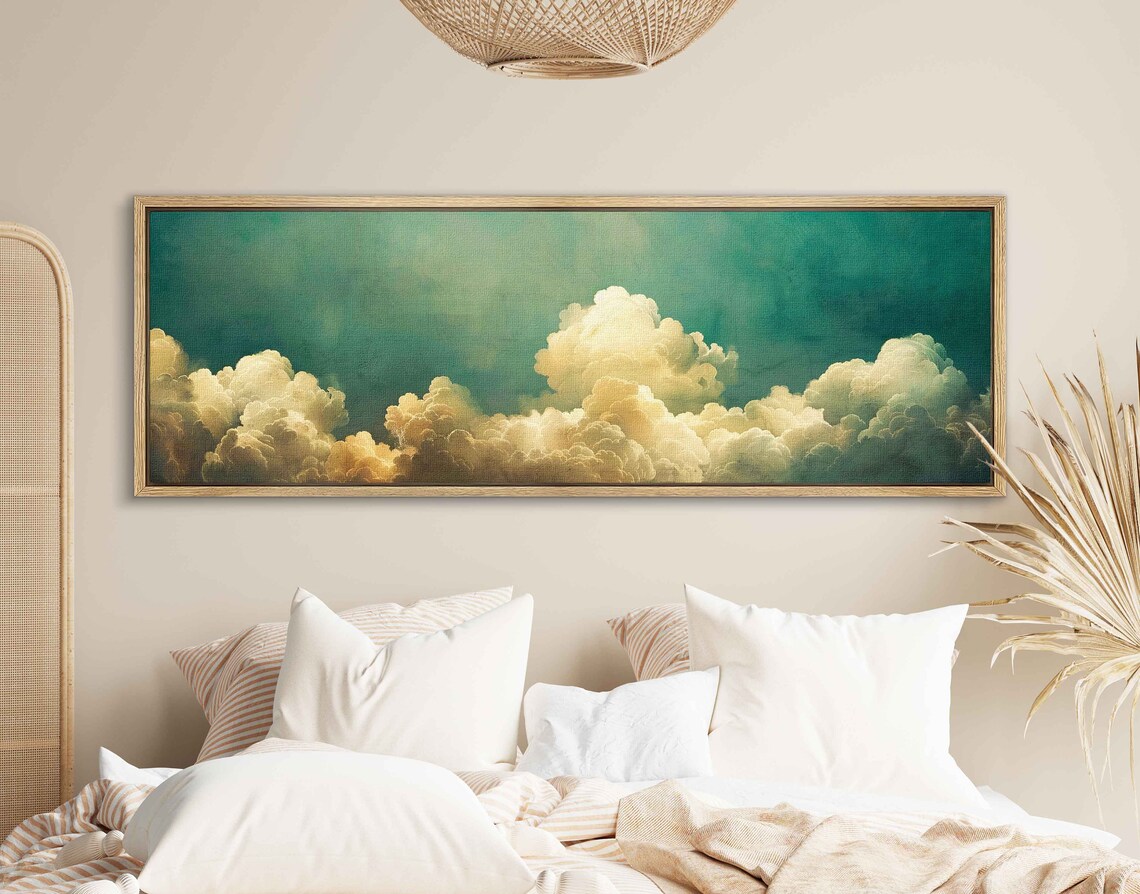 Vintage Moody Cloud Minimalist Sky Art Print - Image 2