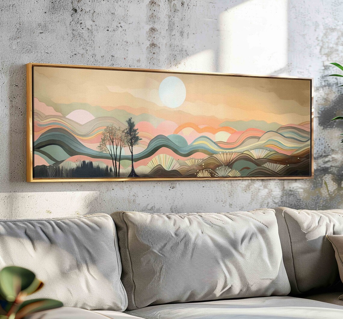 Mid Century Modern Landscape Panorama Art Print