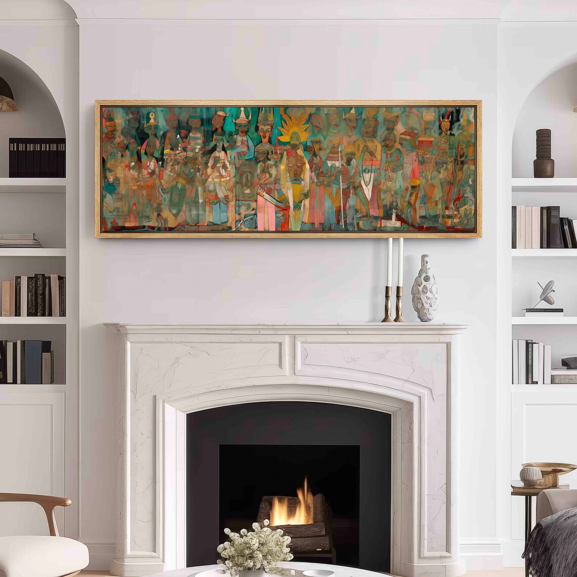 Panoramic Modern Abstract Wall Art, Boho Wall Art Print - Image 3