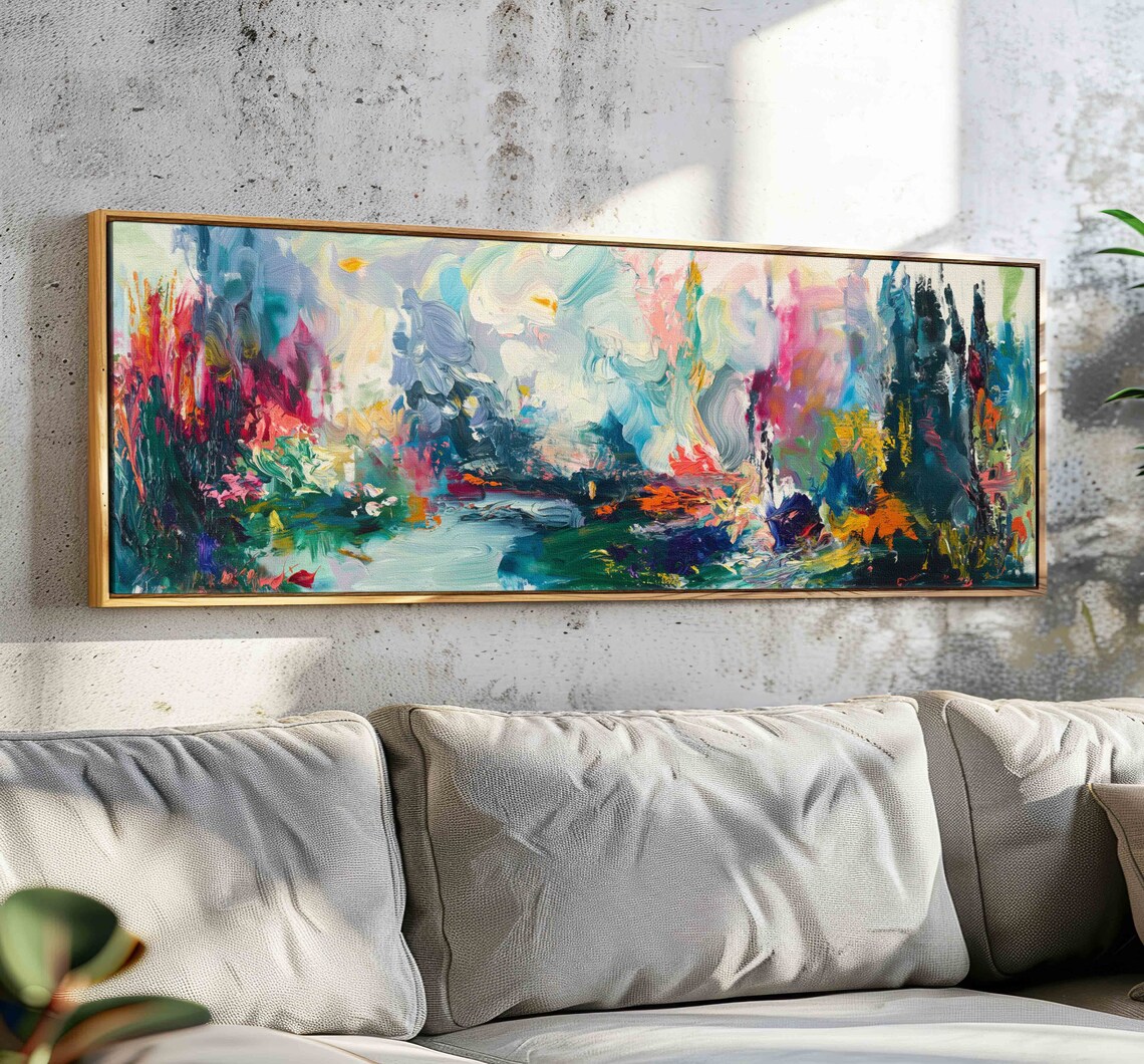 Abstract Landscape Wall Art Print, Moody Panoramic