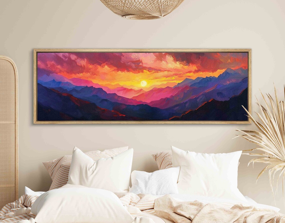 Sunset Over Purple Mountains, Vintage Landscape Art Print - Image 2