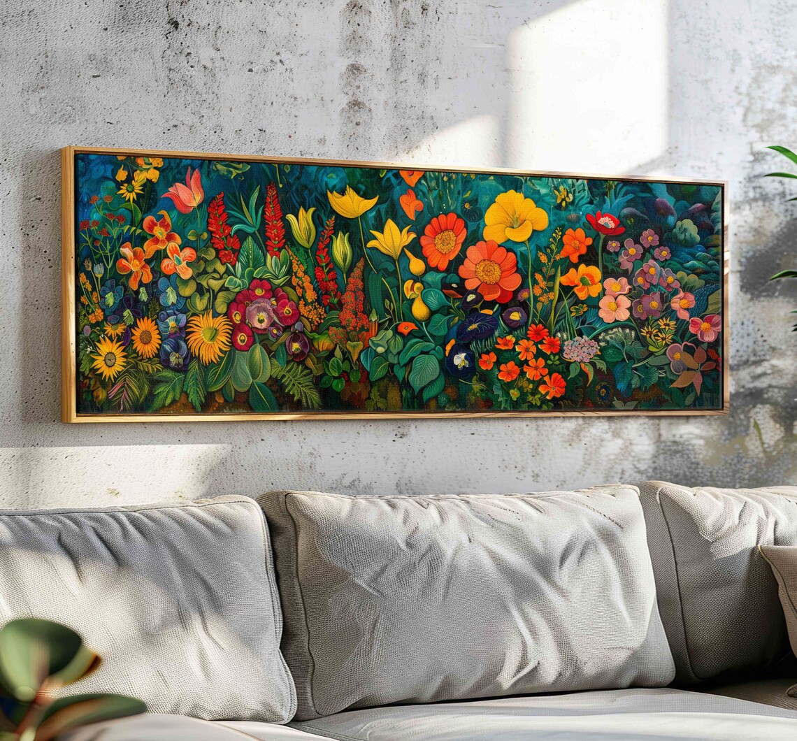 Wildflowers Field, Modern Landscape Wall Art Print