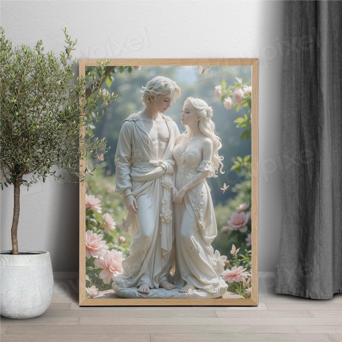 Romantic Statue Affectionate Couple, Anniversary Gift