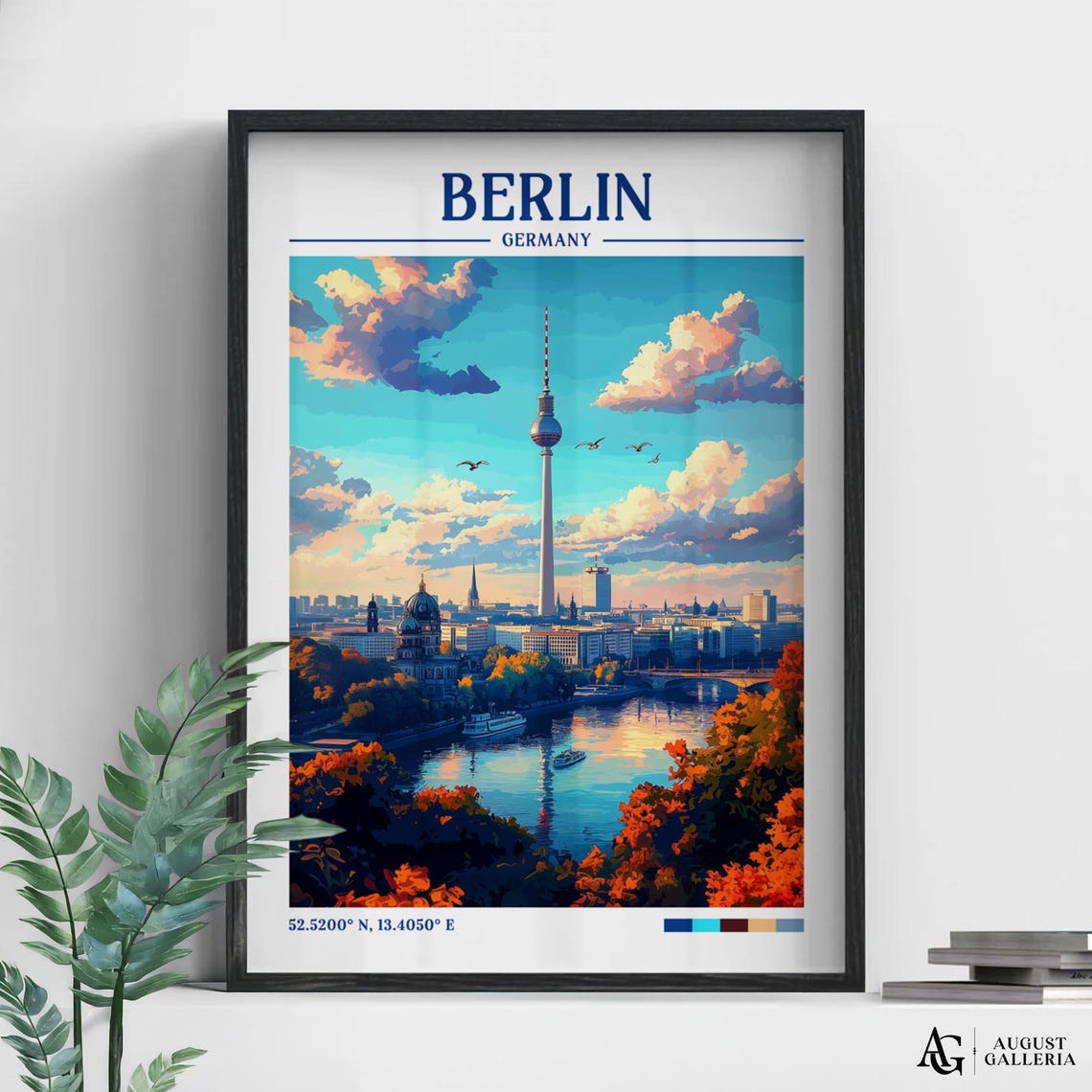 Berlin Germany Retro Travel Print Wanderlust Posters Wall Art Framed Prints Canvas Poster