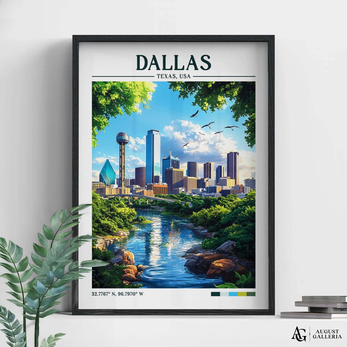 Dallas Texas Retro Travel Poster, Wanderlust