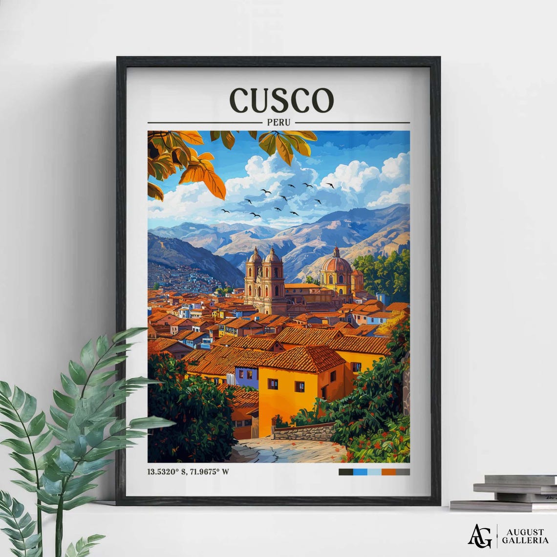 Cusco Peru Retro Travel Andes Mountains Colonial City Sunset Poster