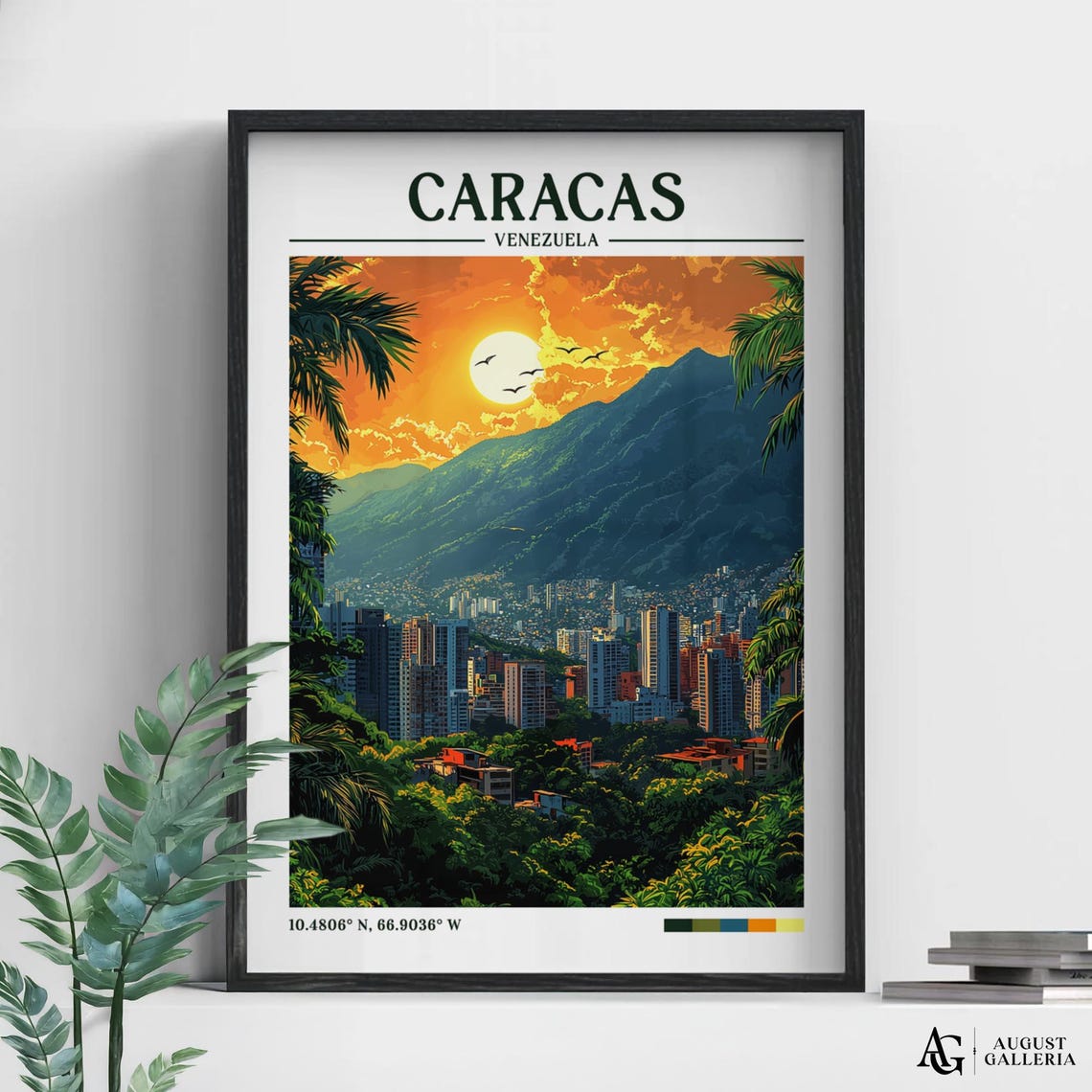 Caracas Venezuela Retro Travel Print Wanderlust Posters Wall Art Framed Prints Canvas Poster