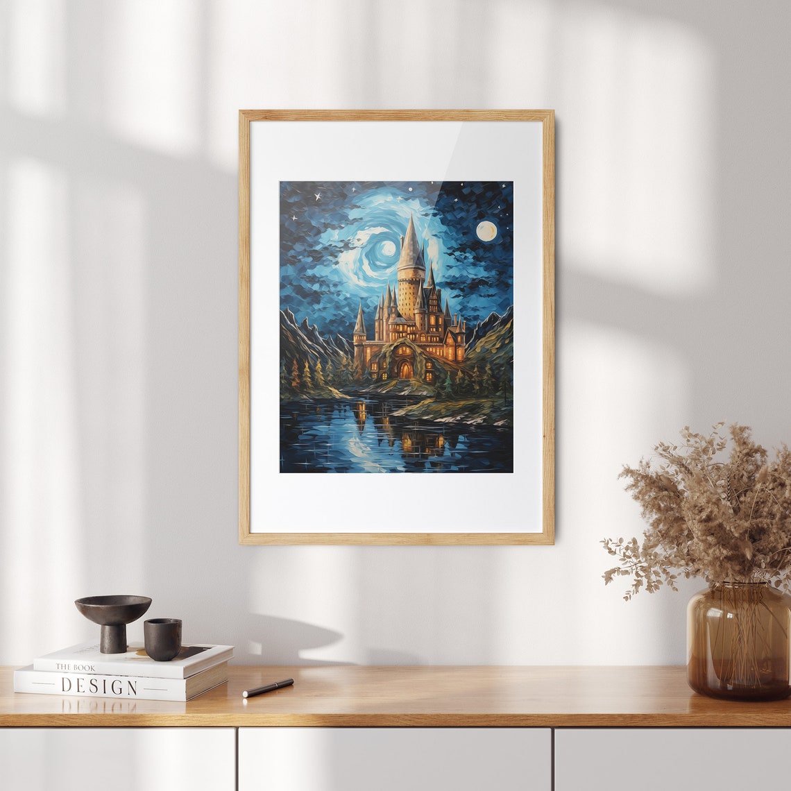 Hogwarts Inspired Wizard Castle Under a Starry Night Sky Poster - Image 2