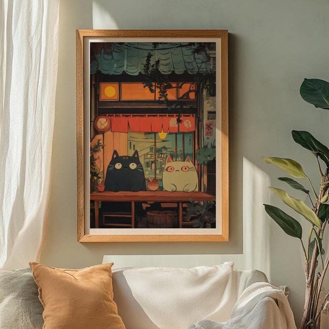 Whimsical Cat Restaurant Poster, Cozy Cat Lover Decor - Image 3