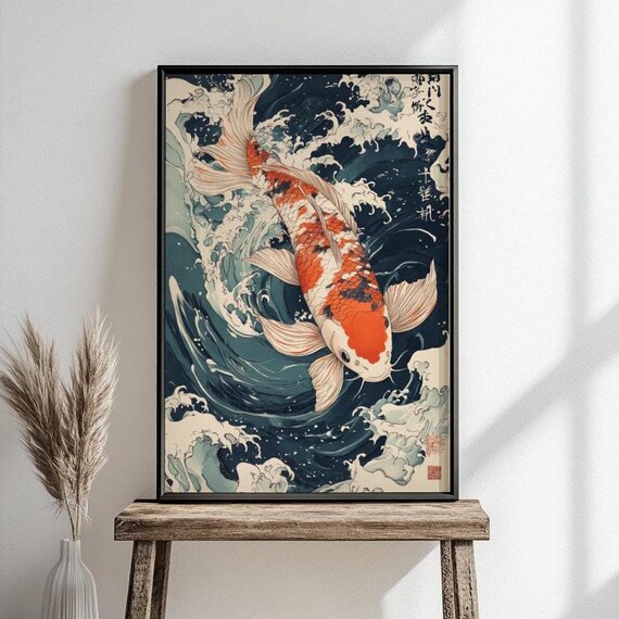Koi Fish Matte Vertical Posters Japanese Wall Art Home Decor Gift For Fish Lovers Asian Aesthetic Fish Art Fish Lovers Gift