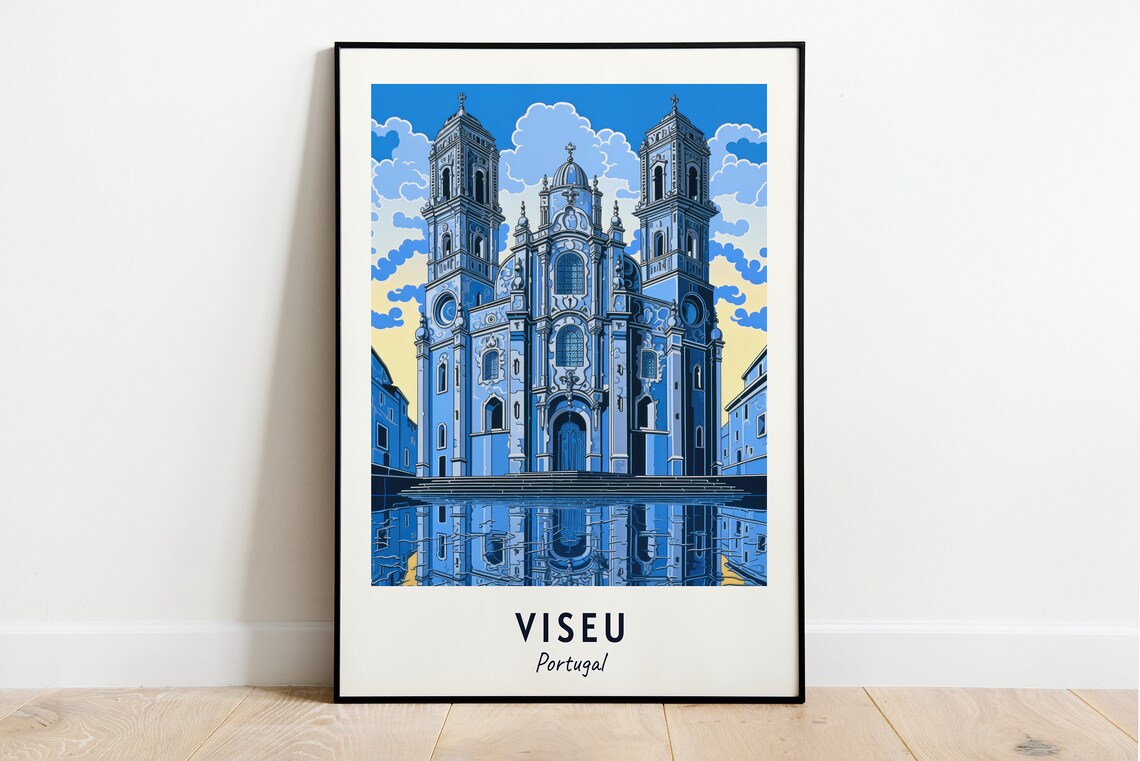 Viseu Cathedral Travel Print Wall Art Viseu Portugal City Print Viseu Cathedral Travel Gift Viseu Cathedral Poster
