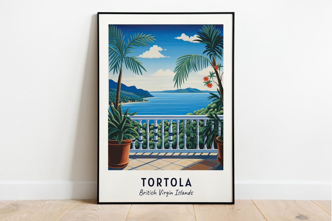Tortola Travel Print Wall Art Tortola British Virgin Islands City Print Tortola Travel Gift Tortola City Poster
