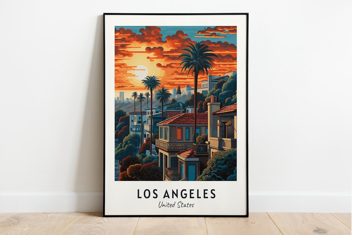 Los Angeles Travel Poster, United States City Print
