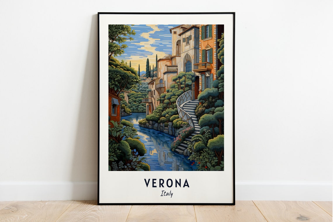 Verona Travel Print Wall Art Verona Italy City Print Verona Travel Gift Verona City Poster Travel Gift Wedding Gift