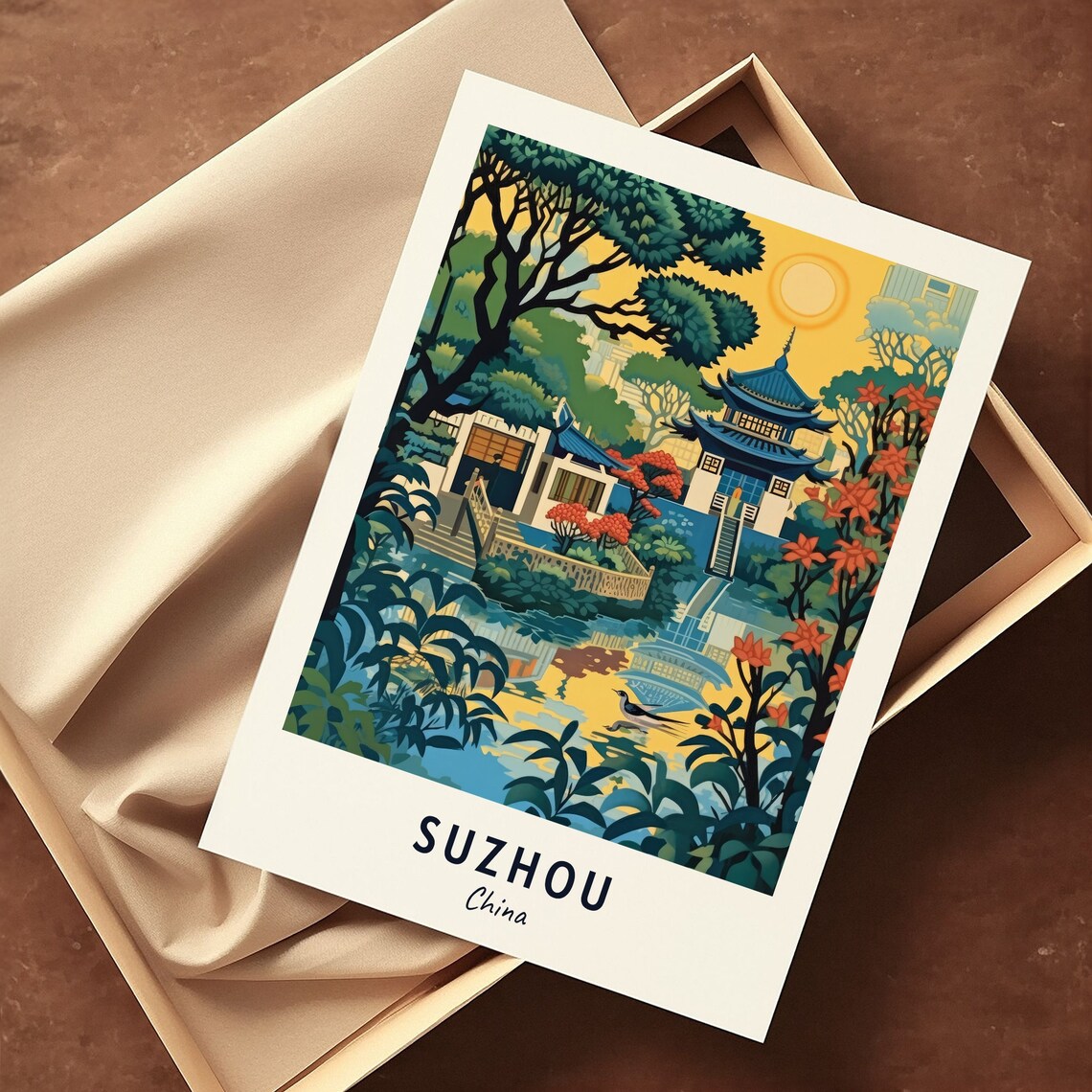 Classical Gardens Of Suzhou Travel Print Wall Art Suzhou China City Print Classical Gardens Of Suzhou Travel Gift - Image 3