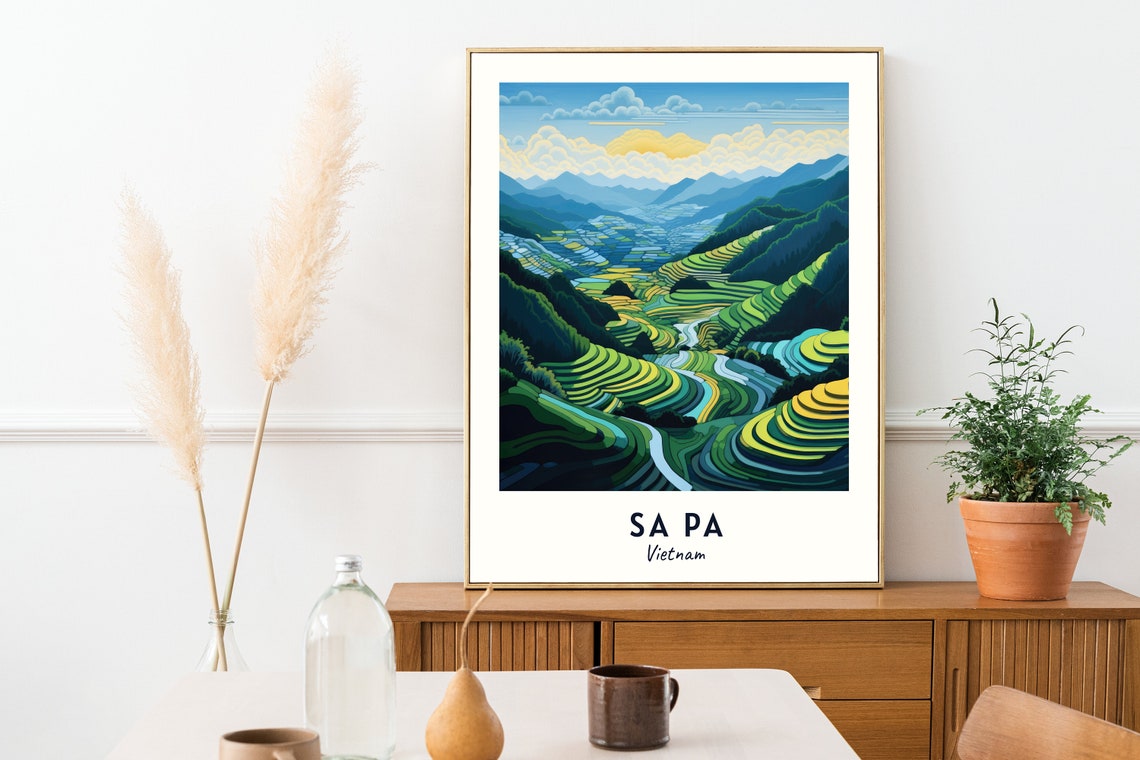 Sa Pa Vietnam Travel Print Wall Art Sa Pa Vietnam City Print Sa Pa Vietnam Travel Gift Sa Pa Vietnam Poster - Image 2