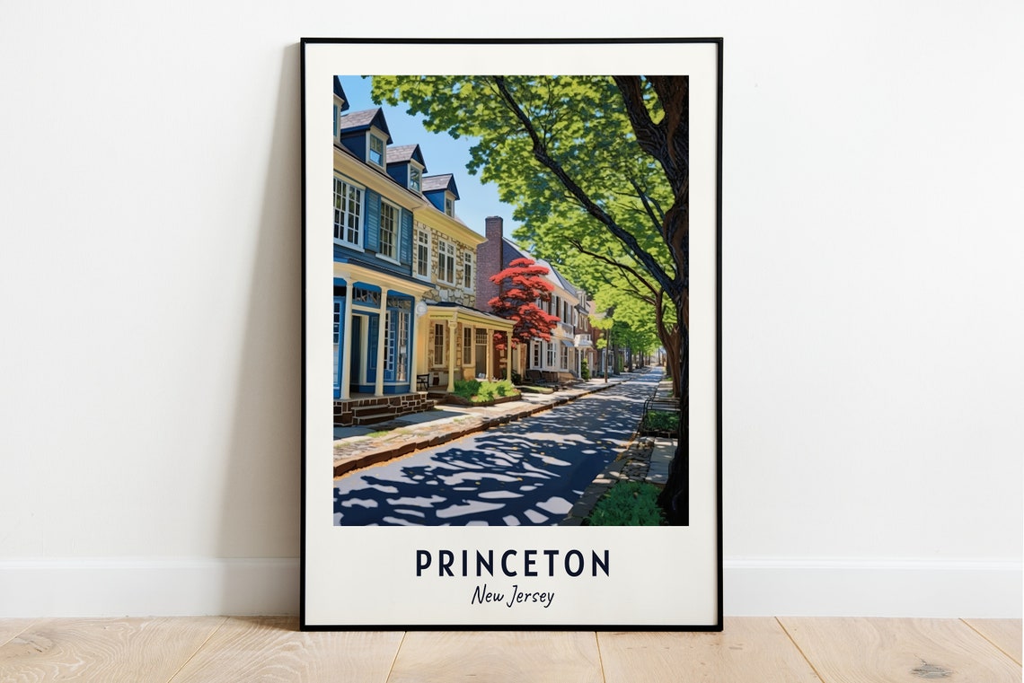 Princeton Travel Print Wall Art Princeton New Jersey City Print Princeton Travel Gift Princeton City Poster Wall Art