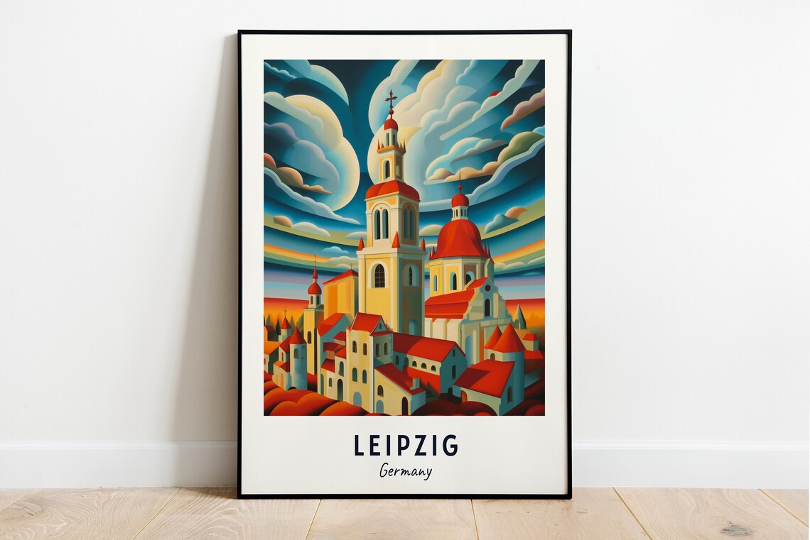 Leipzig Germany Travel Poster, City Wall Art