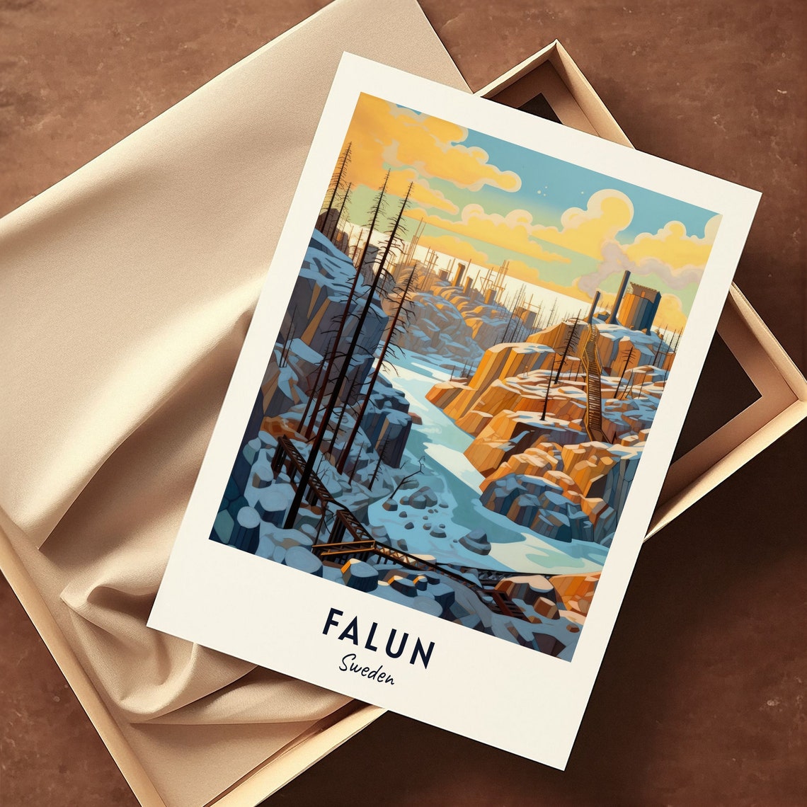 Falun Copper Mine Travel Print Wall Art Falun Sweden City Print Falun Copper Mine Travel Gift Falun Copper Mine Poster Travel Gift - Image 3