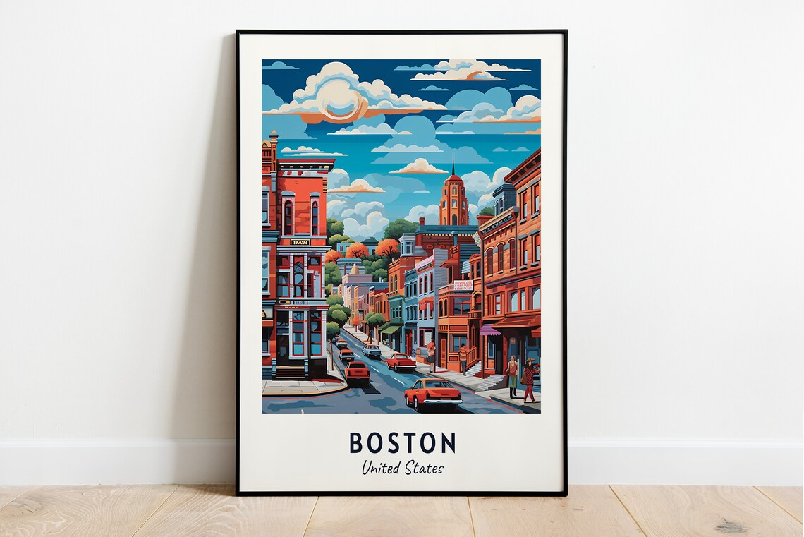 Boston Travel Poster, United States City Print