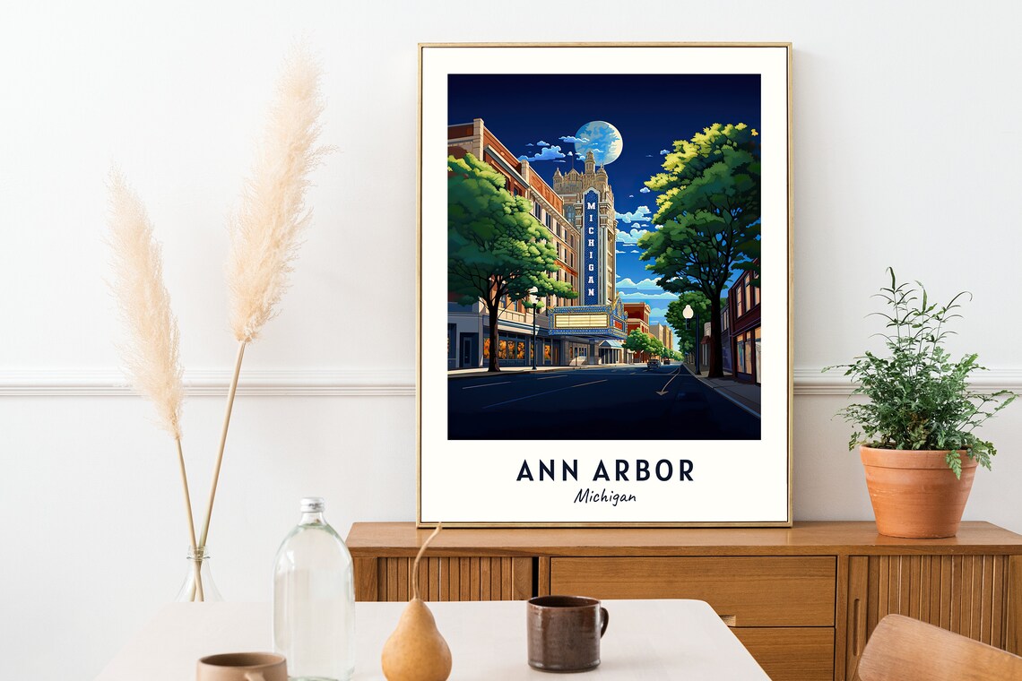 Ann Arbor City Michigan Travel Gift Poster - Image 2