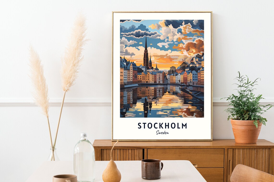 Stockholm Travel Poster, Sweden City View - Image 2