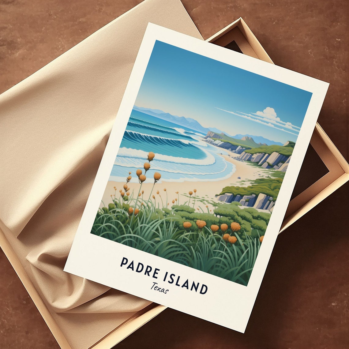 Padre Island Travel Print Wall Art Padre Island Texas City Print Padre Island Travel Gift Padre Island City Poster - Image 3