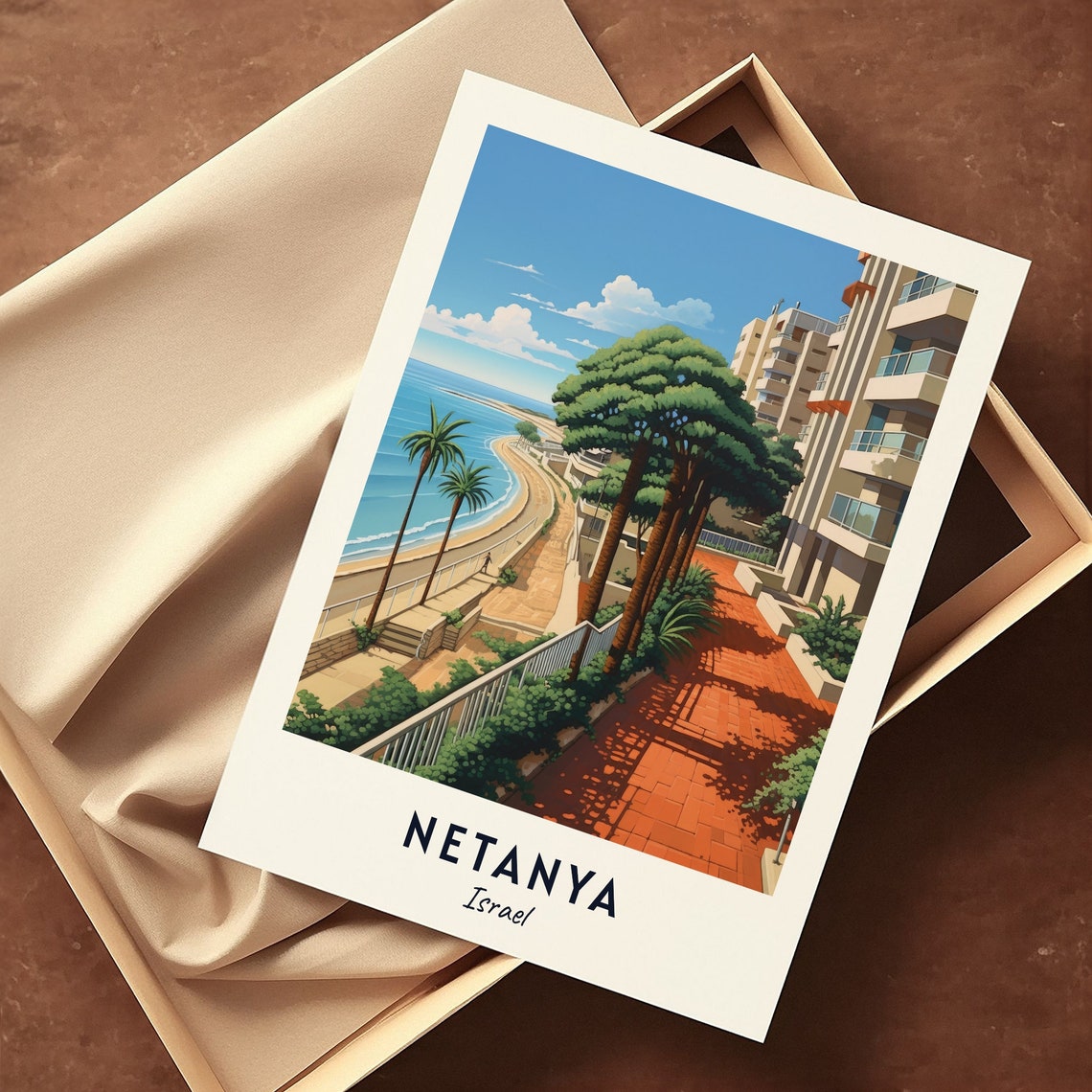 Netanya Promenade Travel Print Wall Art Netanya Israel City Print Netanya Promenade Travel Gift Netanya Promenade Poster Travel Gift - Image 3