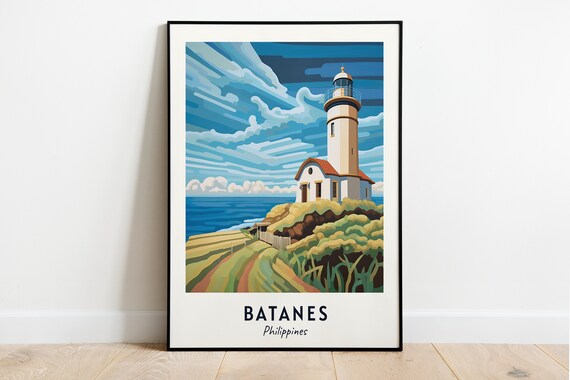Basco Lighthouse Batanes Philippines On Grassy Headland Poster