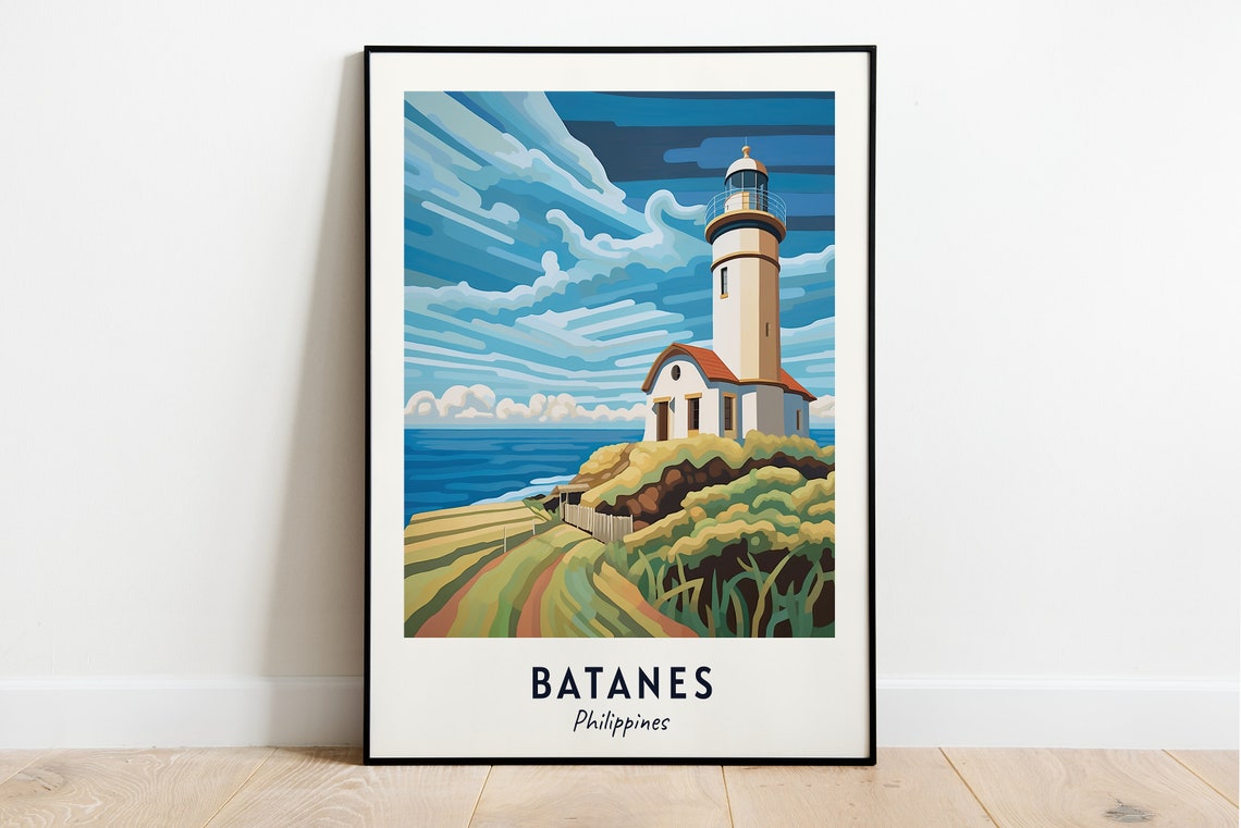 Basco Lighthouse Batanes Philippines On Grassy Headland Poster